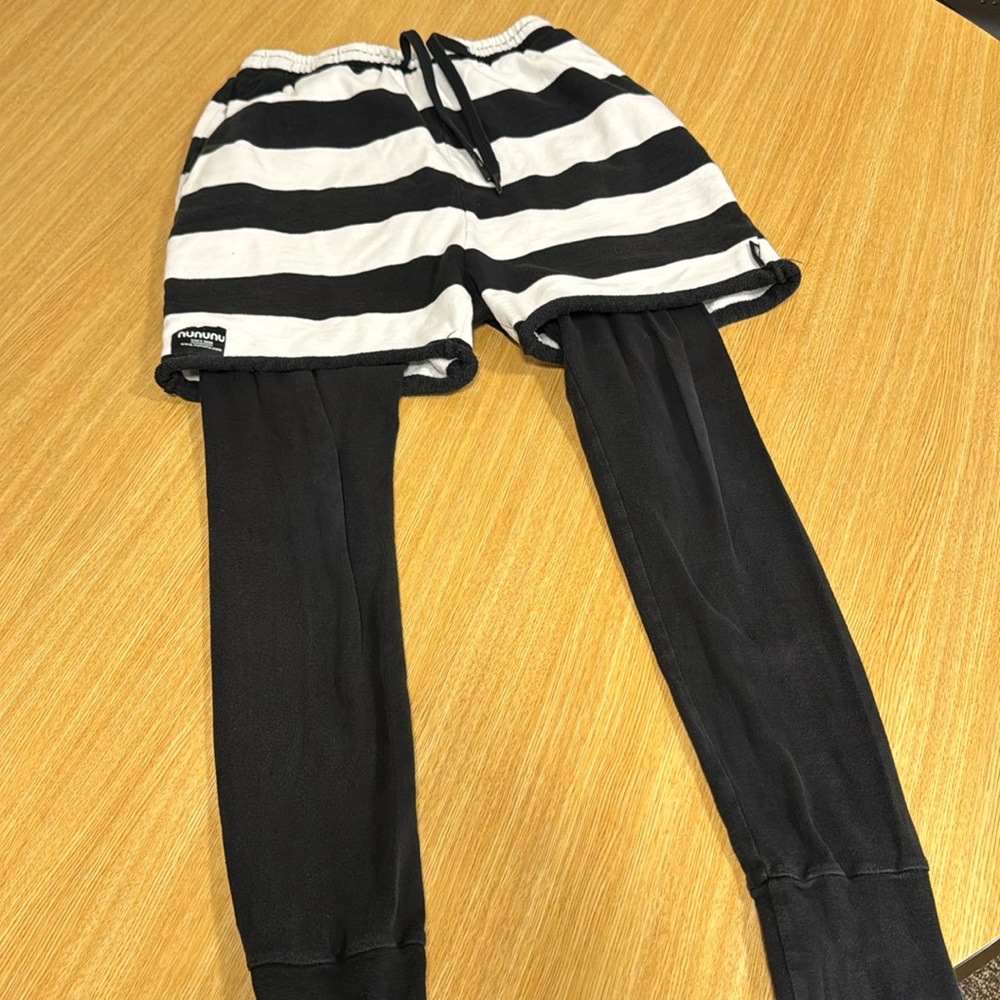 Nununu twofer pants, shorts with attached leggings.  Gentle used condition.